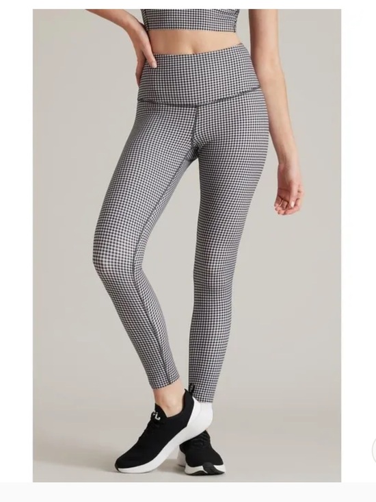 RHONE Pants - RHONE Gingham Women's Revive 7/8 Houndstooth Legging in Black & White